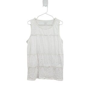 Talbots Women's Plus 100% Cotton Embroidered Sleeveless Top